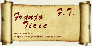 Franjo Tirić vizit kartica